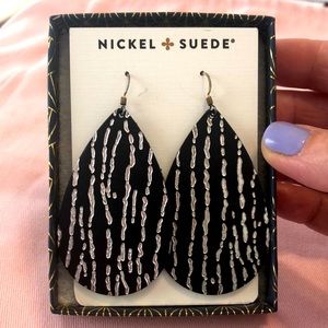 Nickel and Suede Silver Lining Earrings